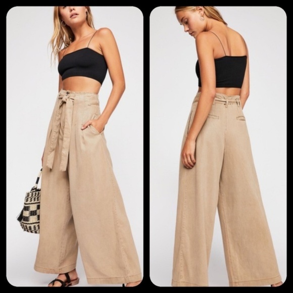 Free People Pants - FREE PEOPLE Dwell On Dreams Wide Leg Trousers